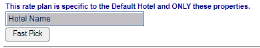 Rate Plan availability section example 